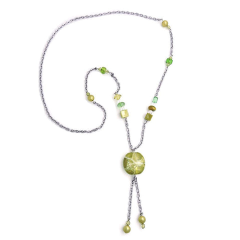 Necklace Crash-beads Green 90cm