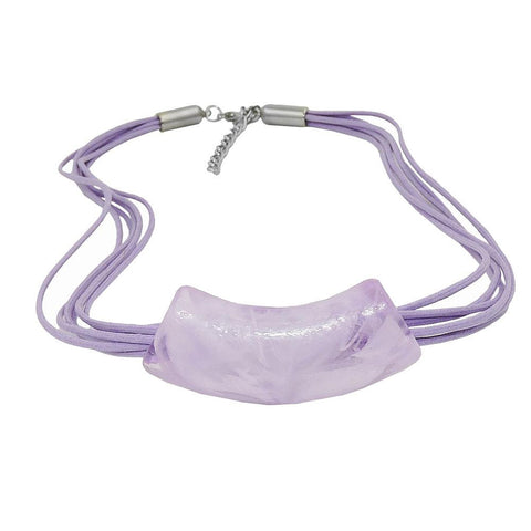 Necklace Tube Flat Curved Lilac-marbled