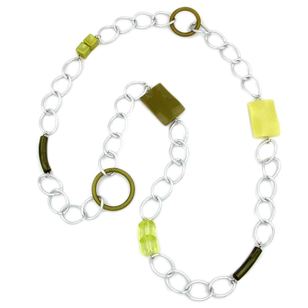 Necklace Curb Chain Beads 95cm