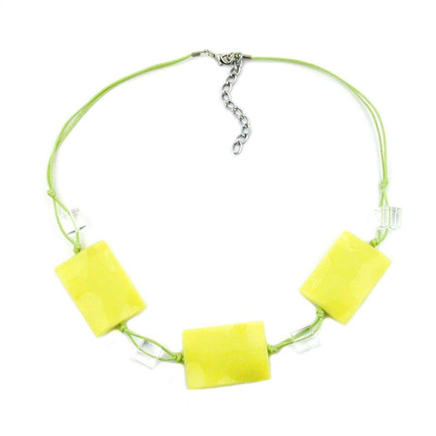 Necklace Light Green Pillow Beads