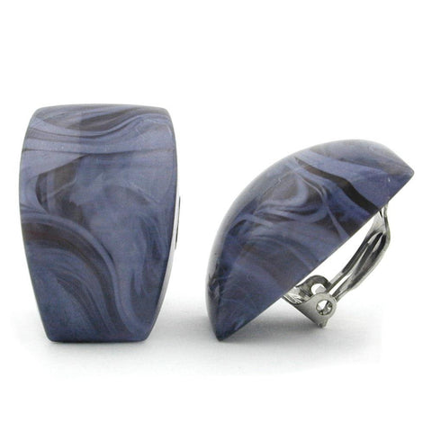 Clip-on Earring Jeans Blue Marbled