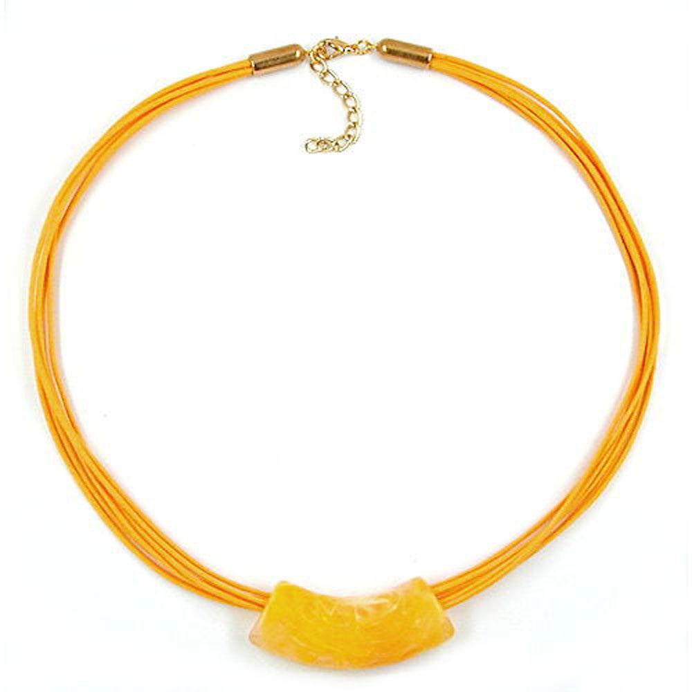 Necklace Tube,. Flat Curved Yellow 50cm