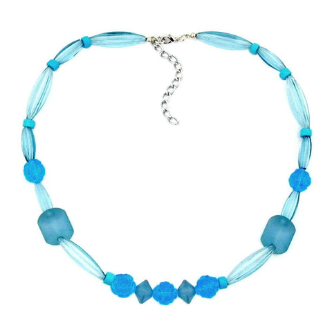 Necklace Blue Tones Various Beads