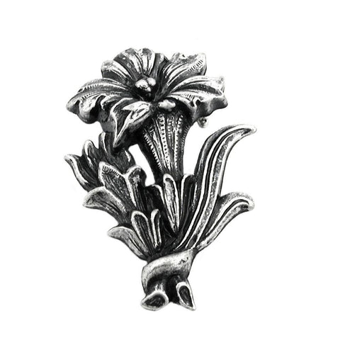 Brooch Gentian Antique Silver Coloured