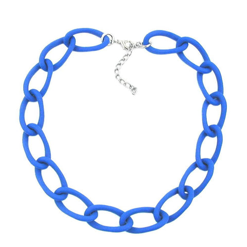 Collier Wide Curb Chain Jeansblue-matt