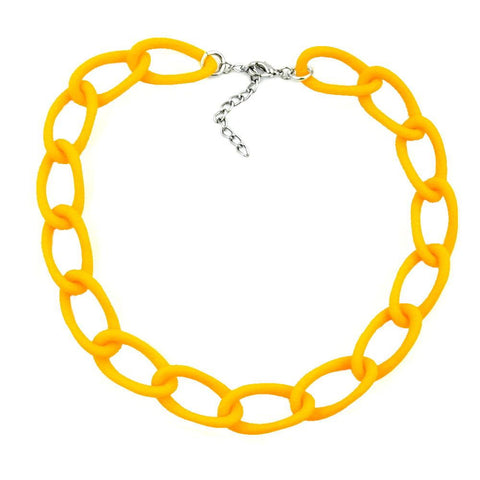 Necklace Wide Curb Chain Yellow-matt