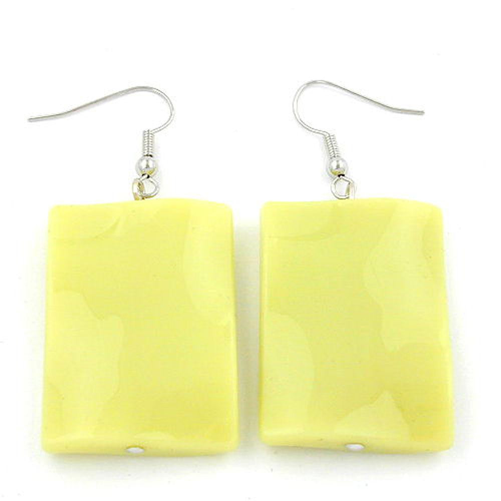 Hook Earrings Pillow Bead Ligth Green