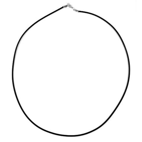 Necklace, 2mm Rubber Band, Silver Clasp, 38cm