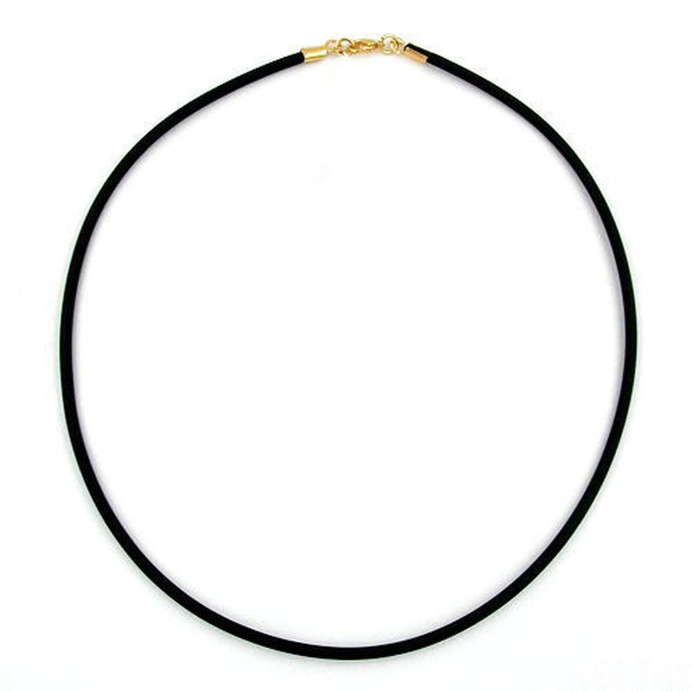 Necklace, 3mm, Rubber Band, Gold-plated Clasp, 40cm