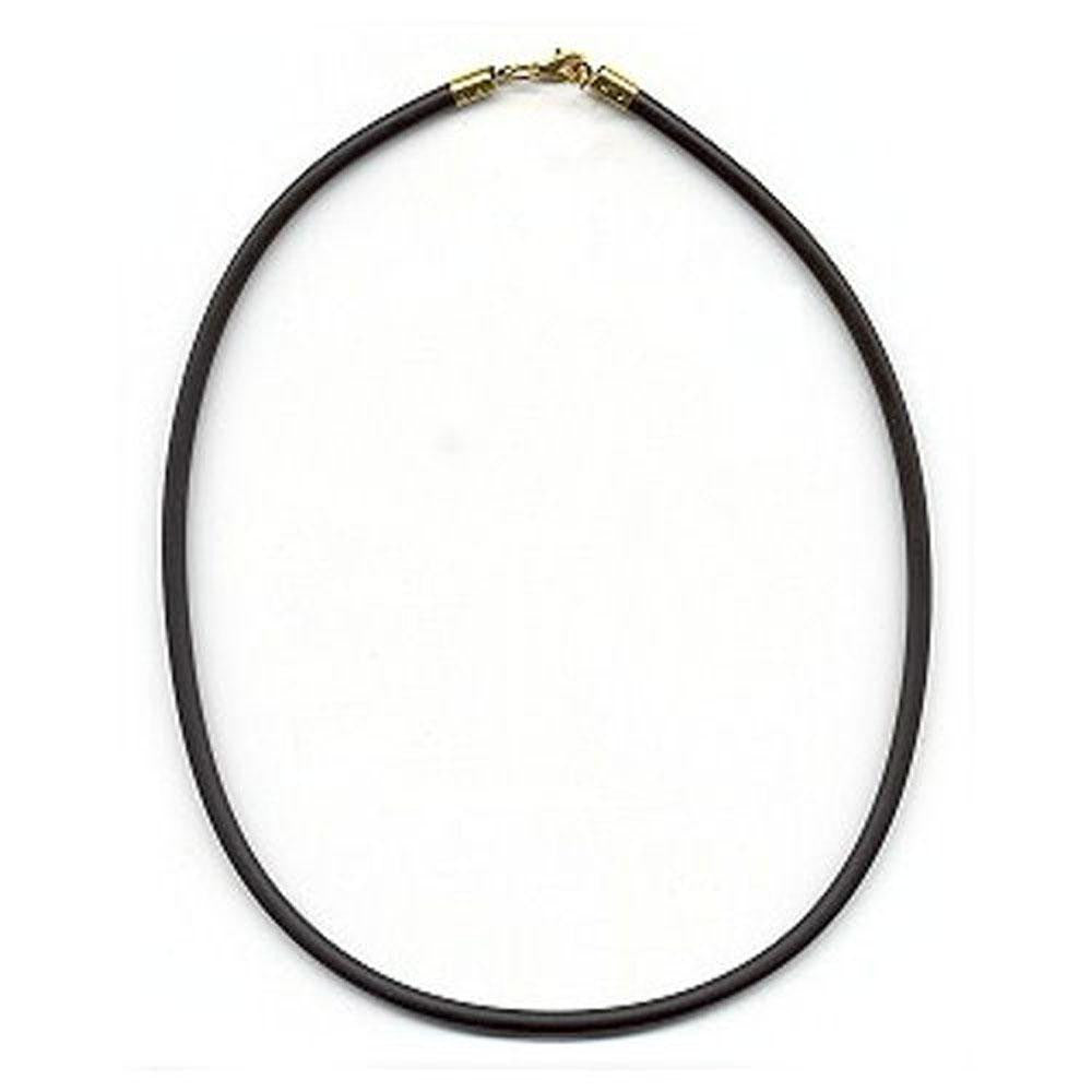 Necklace, 4mm, Rubber Band, Gold-plated Clasp, 40cm