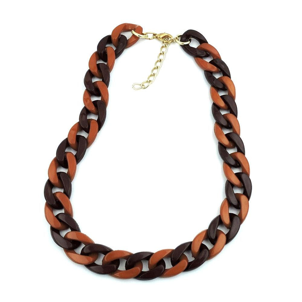 Necklace Curb Chain Brown