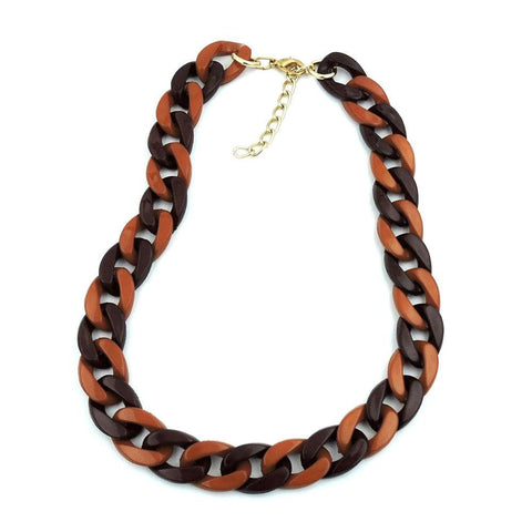 Necklace Curb Chain Brown