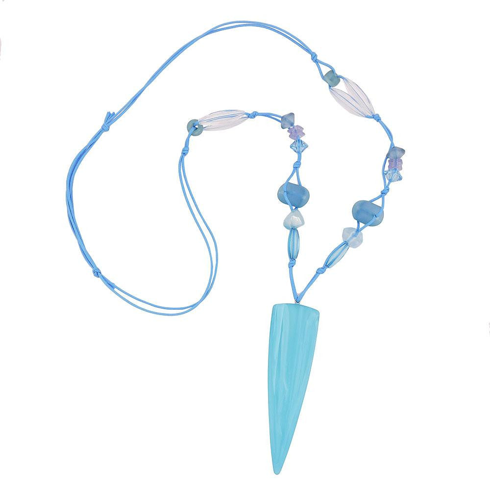 Necklace Long Triangle Light-blue