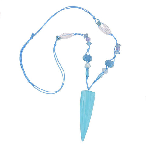 Necklace Long Triangle Light-blue