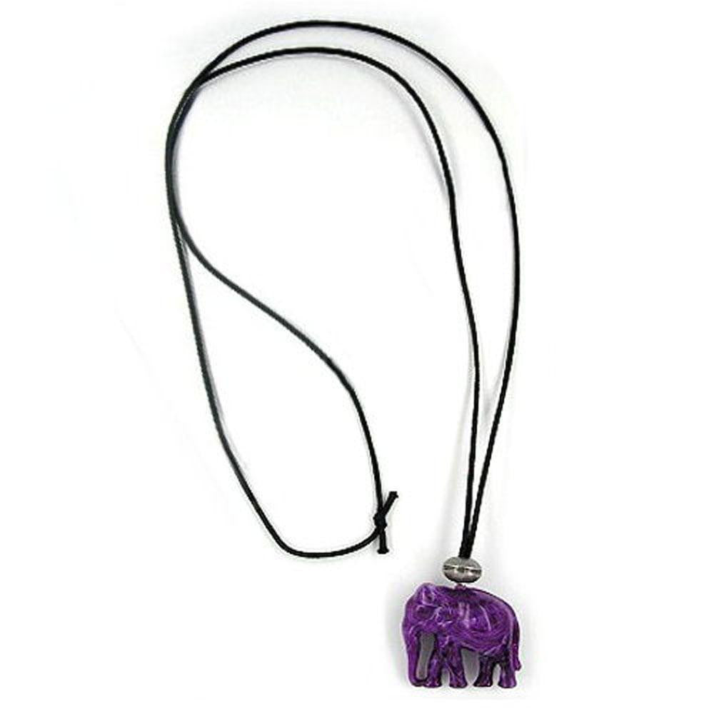 Necklace Elephant Purple-marbled