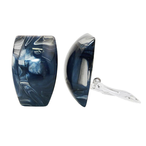 Clip-on Earring Trapezium Blue-grey