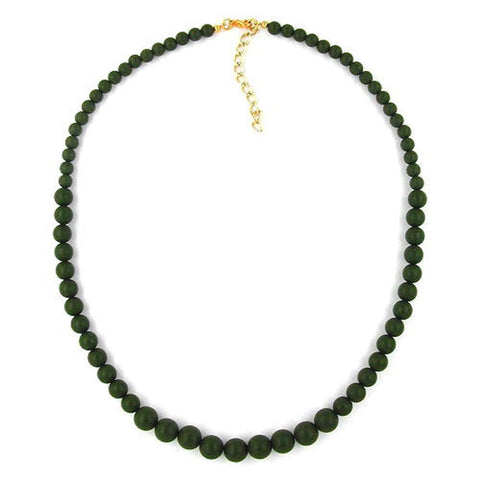 Necklace Beads 6-8-10mm Olive Green