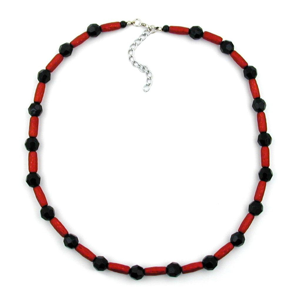 Necklace Red And Black Beads
