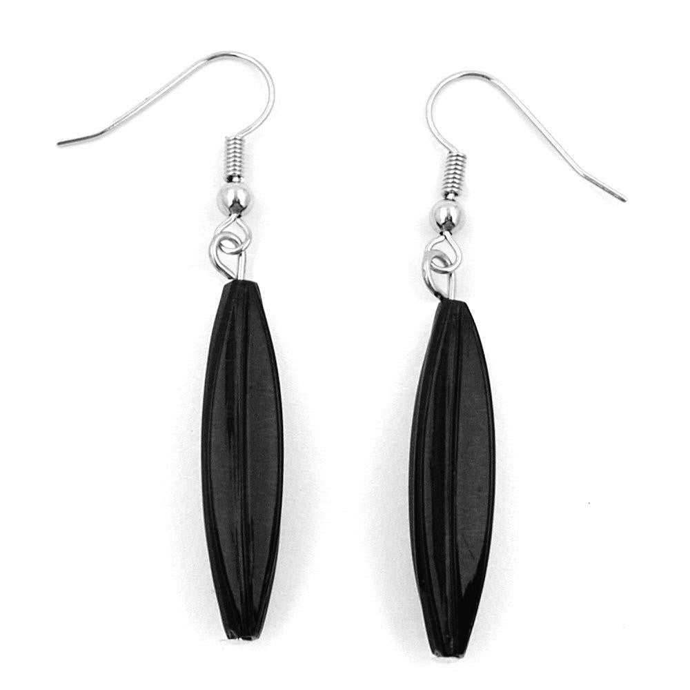 Hook Earrings Groove Olive Black