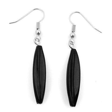 Hook Earrings Groove Olive Black