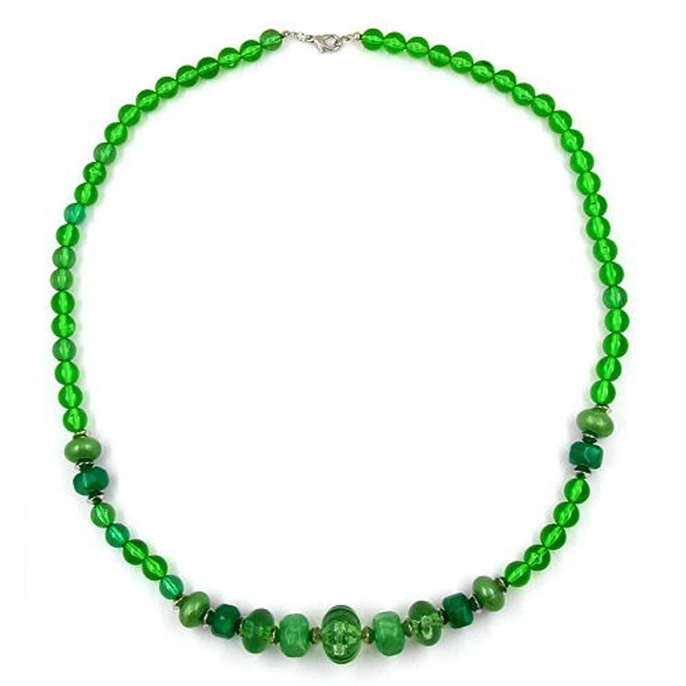 Necklace Beads Green 60cm