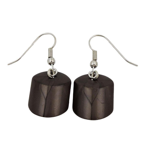 Earrings Dangeling Beads Brown-olive