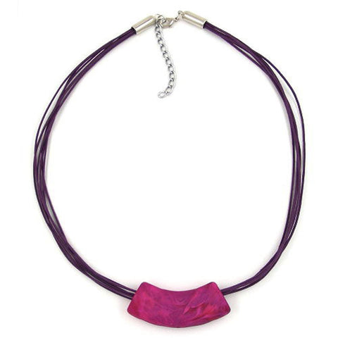 Necklace Tube Flat Curved Pink 50cm