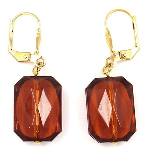 Leverback Earrings Grinded Rectangle Topas