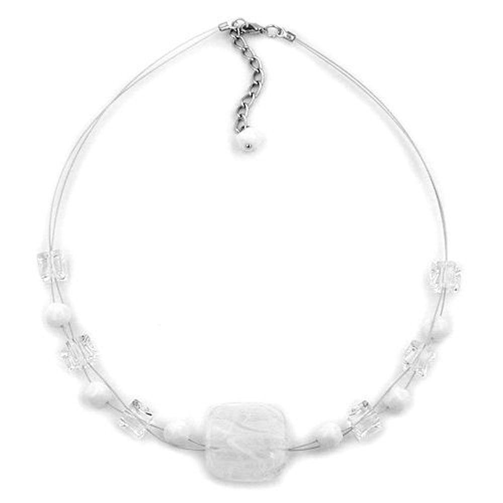 Necklace White-transparent 42cm