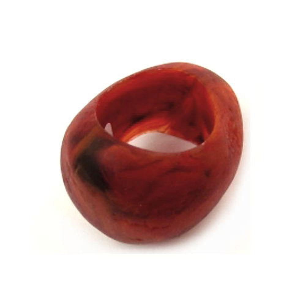 Scarf Bead Red Black Marbled 33mm