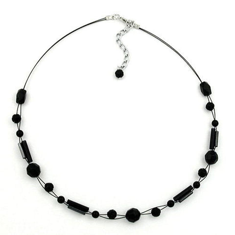 Necklace Beads Black 43cm