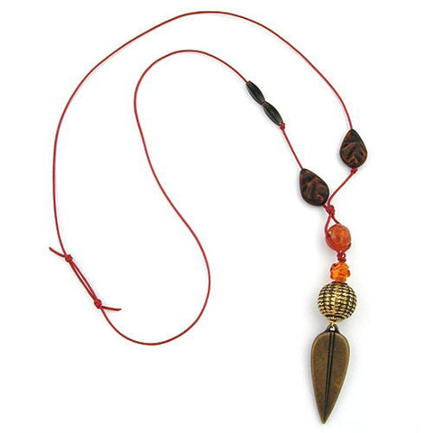 Necklace Spearhead Dark Brass