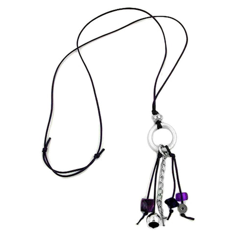 Necklace Grey Beads 90cm