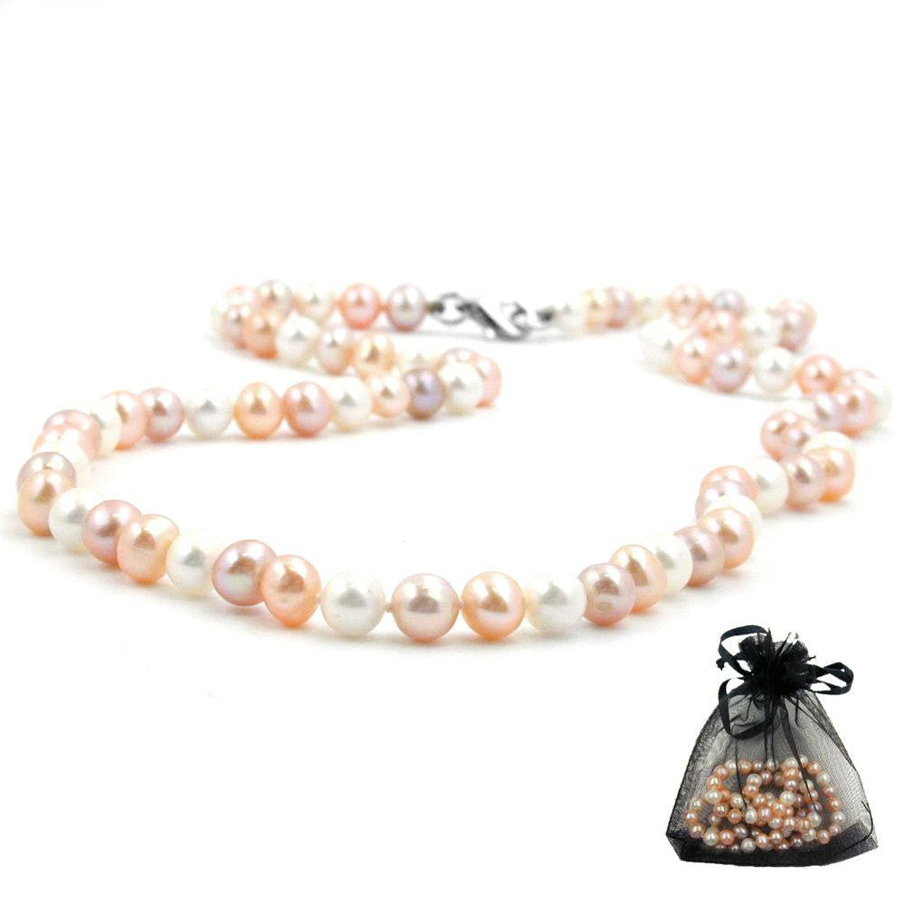 Necklace Fresh Water Pearls Three Coloured