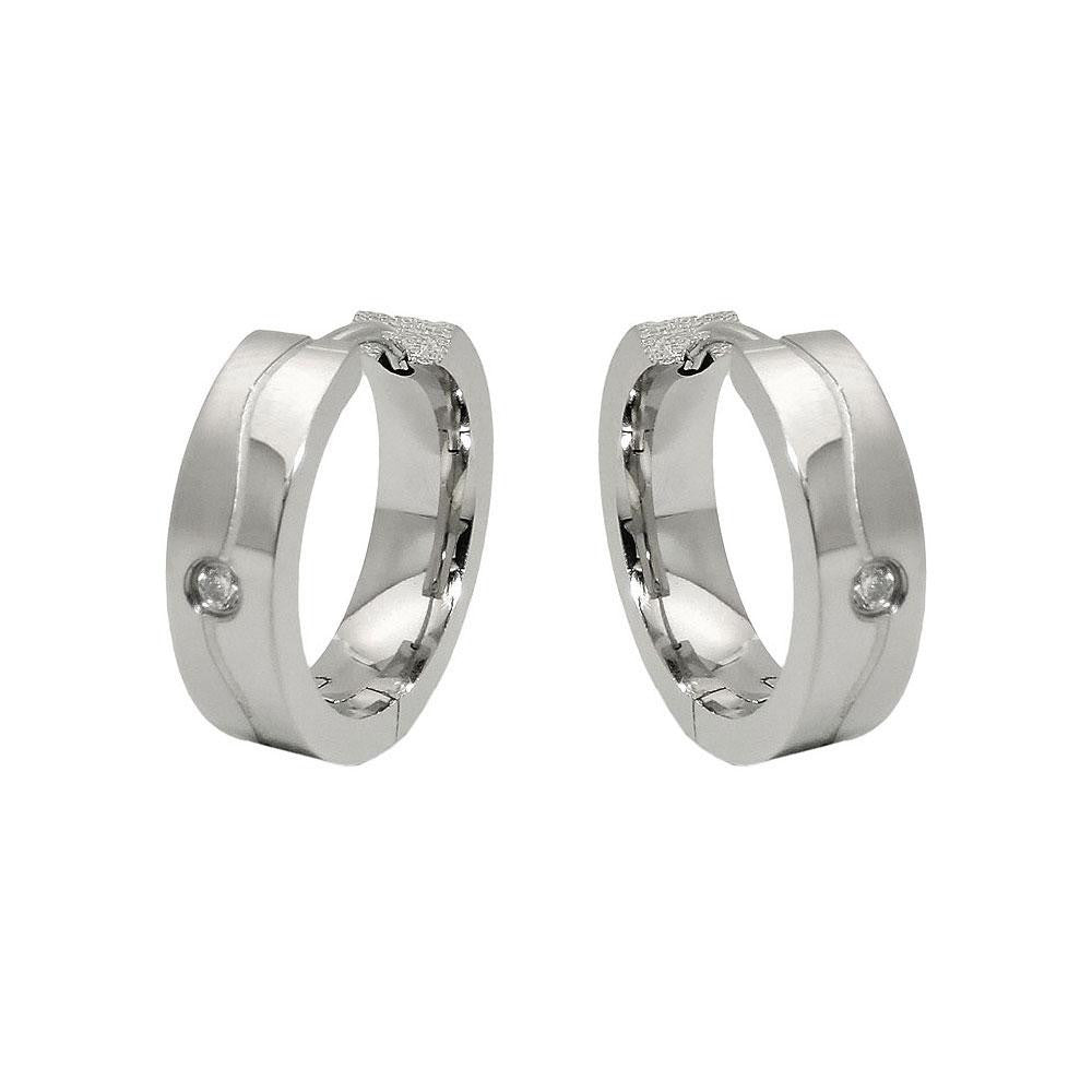 Earring Hoops Zirconia Stainless Steel