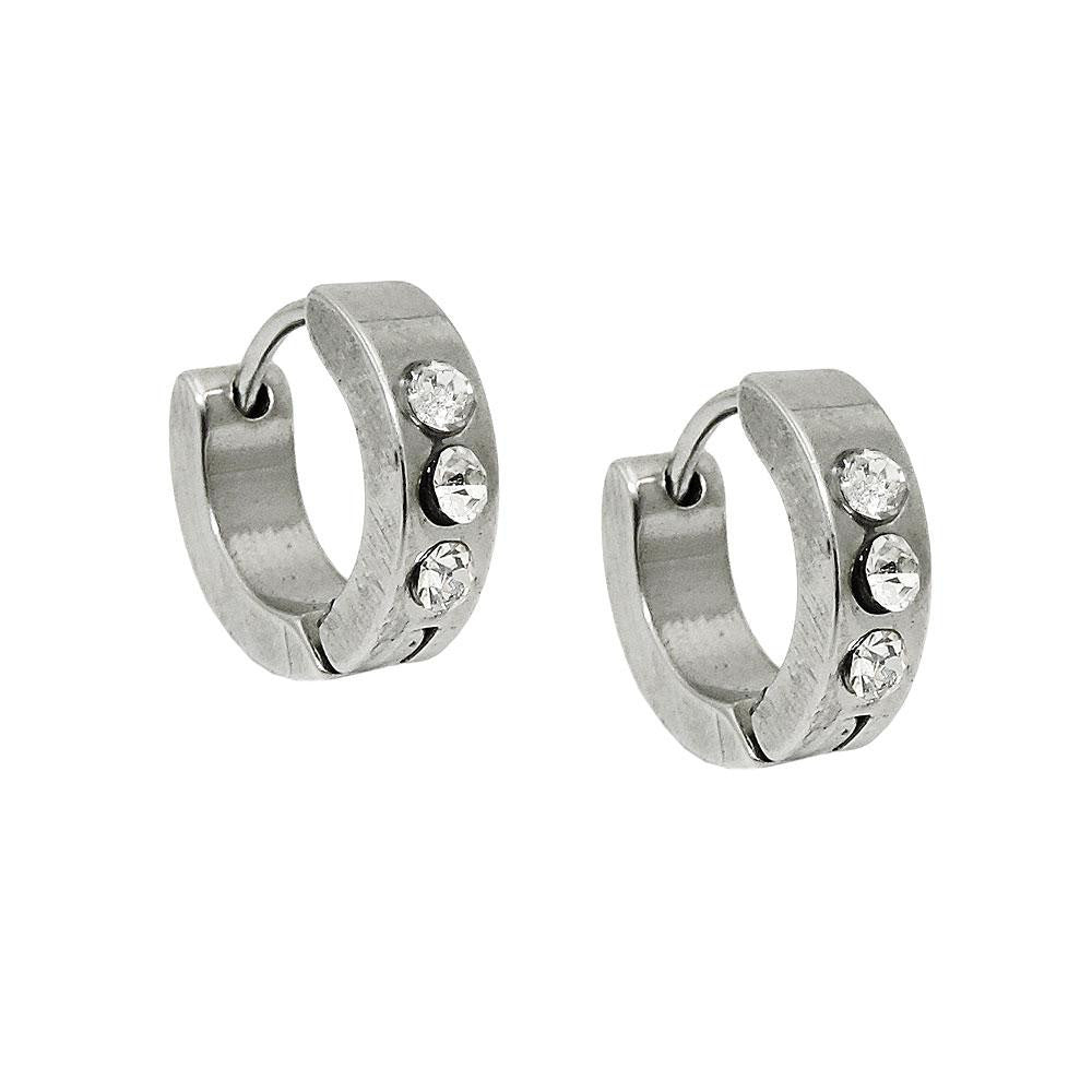 Earring Hoops Zirconia Stainless Steel