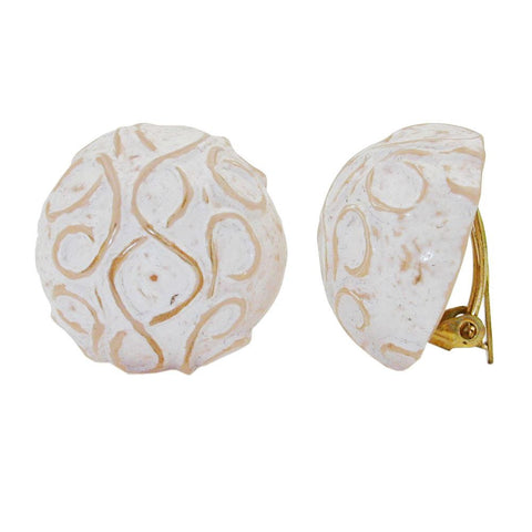 Clip-on Earring Cream Colored Matte 24mm