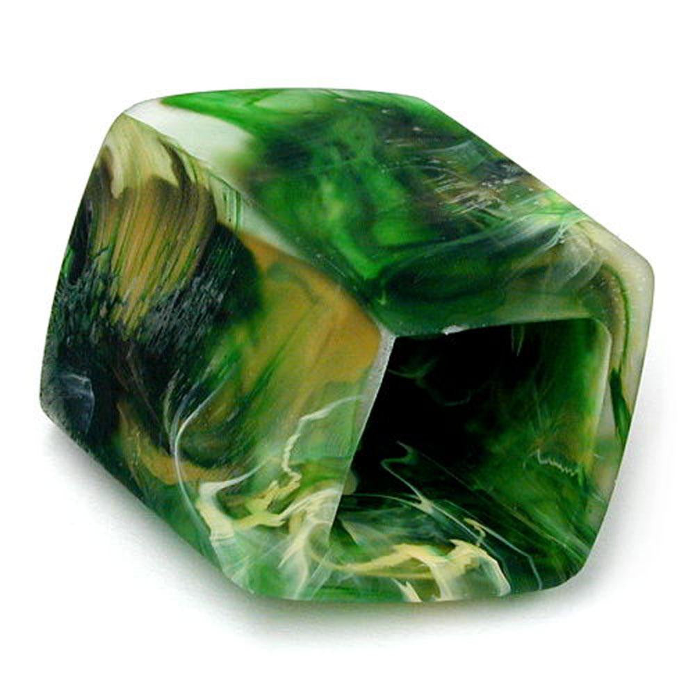 Scarf Bead Slanted Green Marbled