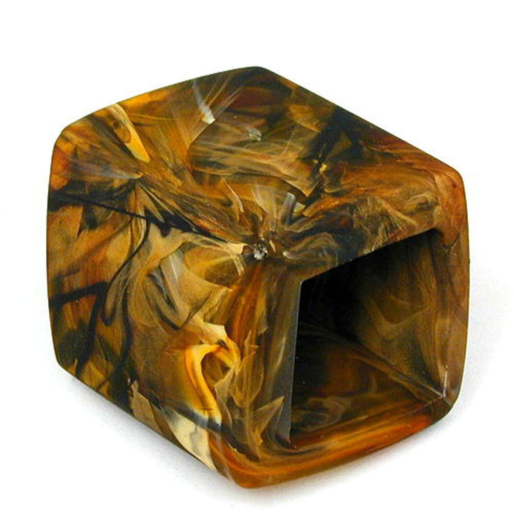 Scarf Bead Slanted Eye Of Tiger Marbled