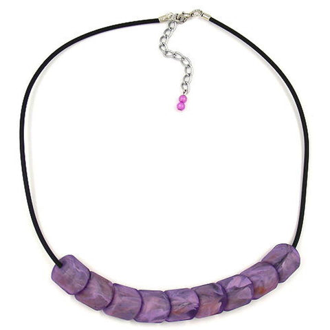 Necklace Beads Lilac-marbeled 45cm