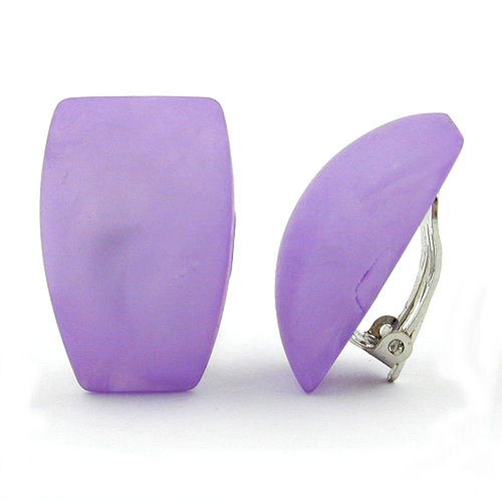 Clip-on Earring Trapezium Light Purple Matte