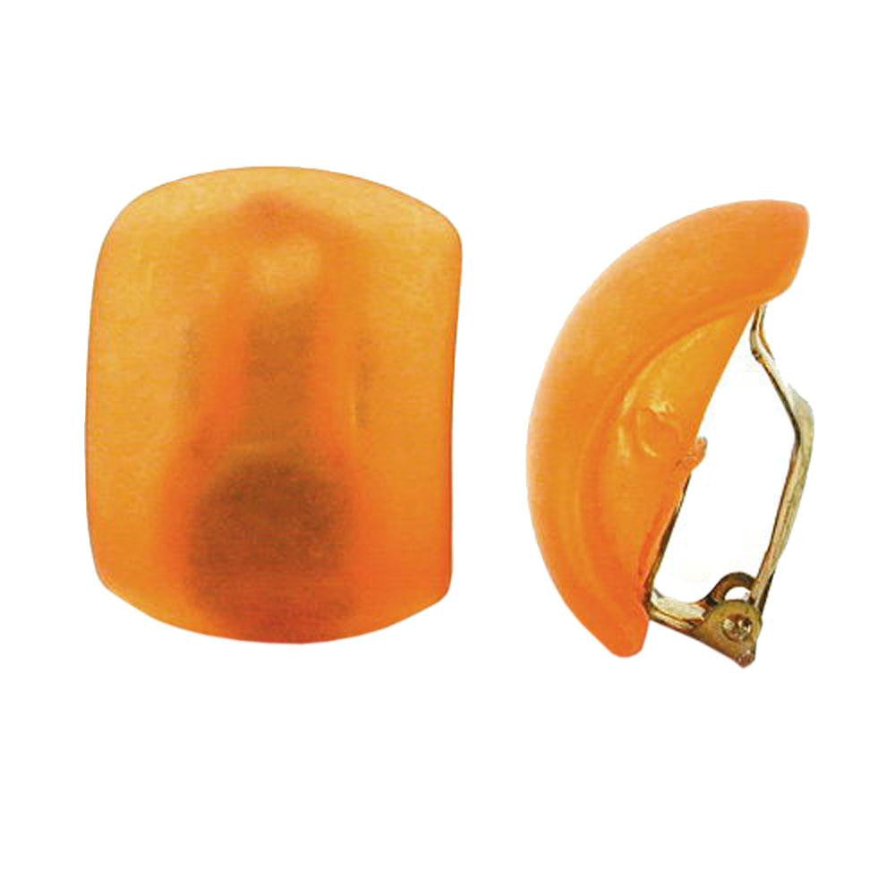 Clip-on Earring Half Loop Orange Matte