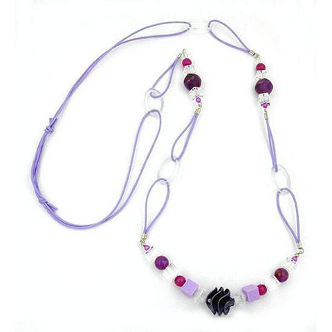 Necklace Spiral Pearl Purple 100cm