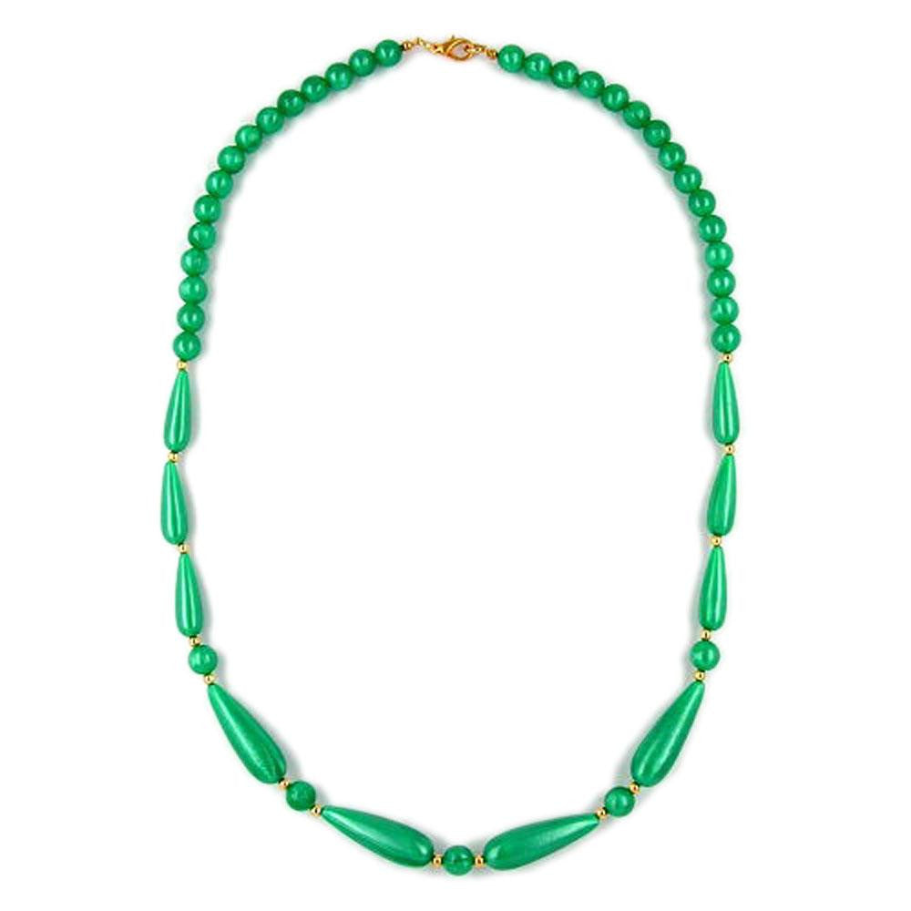 Necklace Silky Shimmering Beads Green