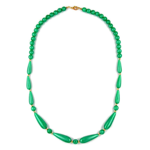 Necklace Silky Shimmering Beads Green