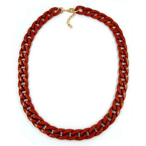Necklace Curb Chain Red-brown Shiny