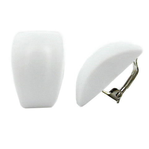 Clip-on Earring Trapezium White Matte