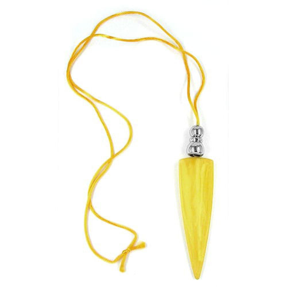 Necklace Triangle Yellow Marbled Chrome Coloured