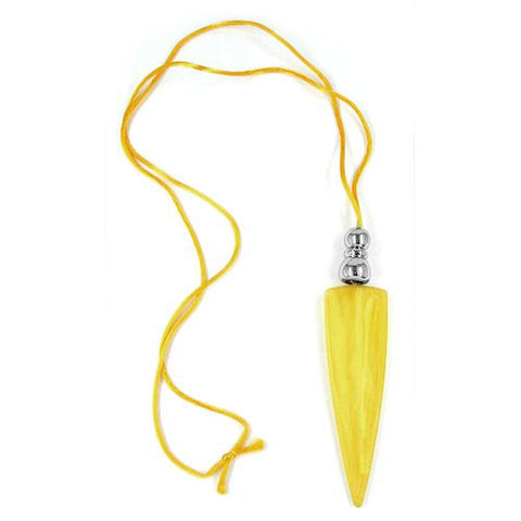 Necklace Triangle Yellow Marbled Chrome Coloured