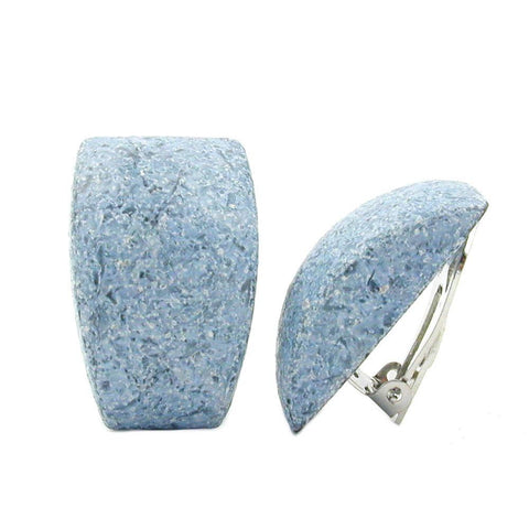 Clip-on Earring Trapezium Blue Stone